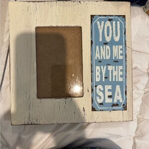 Rustic White and Blue Photo Frame